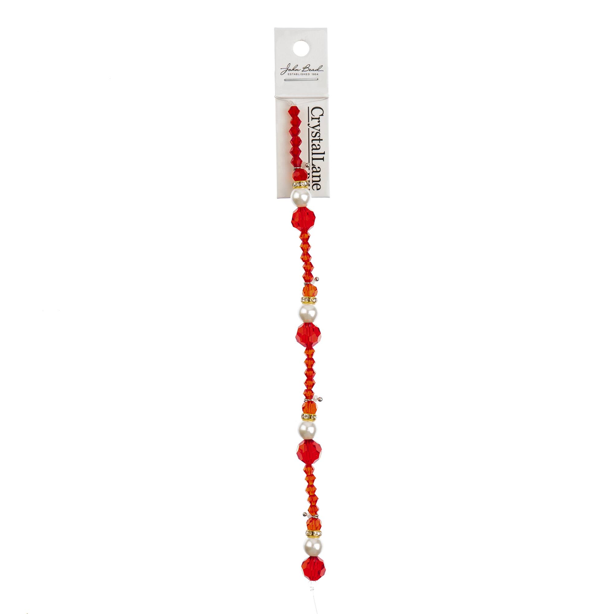 Crystal Lane DIY Holiday Christmas 7" Designer Crystal Glass Stack Bead Strand